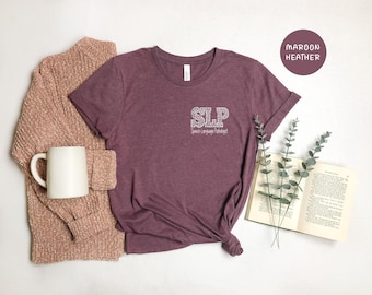 Camiseta SLP para lenguaje oral: Estampado digital ecológico, mezcla de algodón suave (tallas unisex XS-XXL, comodidad duradera)