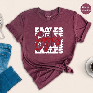 Eagles Mascot Shirt Casual Tee, Soft Cotton Blend, Eco-Friendly Print (Preshrunk Cotton, Sizes S-XXL) image 5