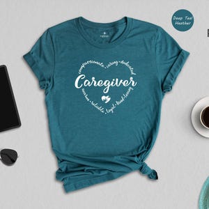 Symbol Of Strength Tee: Caregiver Heart Graphic - Eco Friendly Cotton, Unisex Sizes S-XXL, Soft Comfortable Shirt image 1