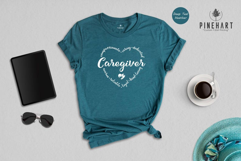 Symbol Of Strength Tee: Caregiver Heart Graphic - Eco Friendly Cotton, Unisex Sizes S-XXL, Soft Comfortable Shirt image 1