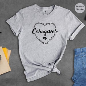 Symbol Of Strength Tee: Caregiver Heart Graphic - Eco Friendly Cotton, Unisex Sizes S-XXL, Soft Comfortable Shirt image 7