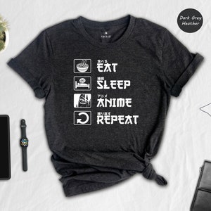 Eat Sleep Anime Repeat Shirt, Anime Shirt, Gift for Anime Lover, Gift for Anime Fan, Anime Otaku Shirt, Anime Sweatshirt, Cool Anime Shirt image 4