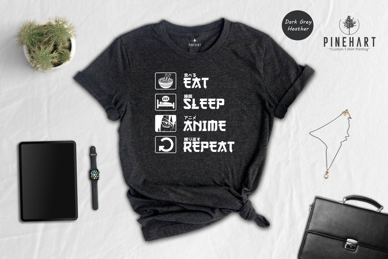 Eat Sleep Anime Repeat Shirt, Anime Shirt, Gift for Anime Lover, Gift for Anime Fan, Anime Otaku Shirt, Anime Sweatshirt, Cool Anime Shirt image 4