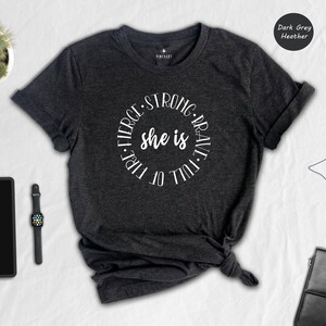 Strong Woman Shirt Empowering Tee: Feminist Fire Spirit Graphic, Eco Friendly Cotton Blend (Multiple Sizes, Durable Print) image 3
