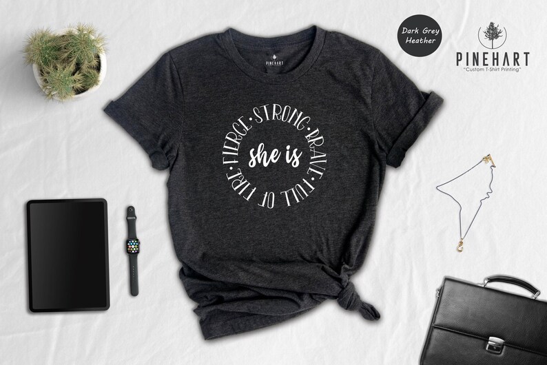 Strong Woman Shirt Empowering Tee: Feminist Fire Spirit Graphic, Eco Friendly Cotton Blend (Multiple Sizes, Durable Print) image 3