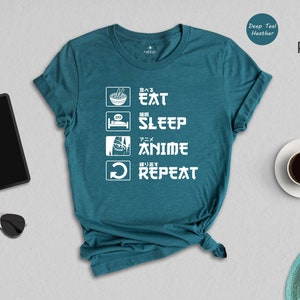 Eat Sleep Anime Repeat Shirt, Anime Shirt, Gift for Anime Lover, Gift for Anime Fan, Anime Otaku Shirt, Anime Sweatshirt, Cool Anime Shirt image 5