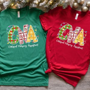 CNA Christmas Shirt, Plaid Lights Certified Nursing Assistant Tee, Holiday Gift for Nurses