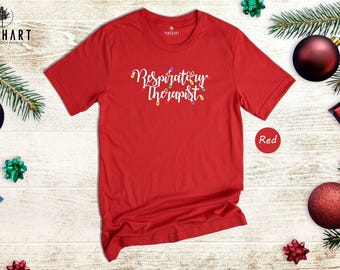 Respiratory Therapist Christmas Lights T-Shirt - RT Holiday Tee