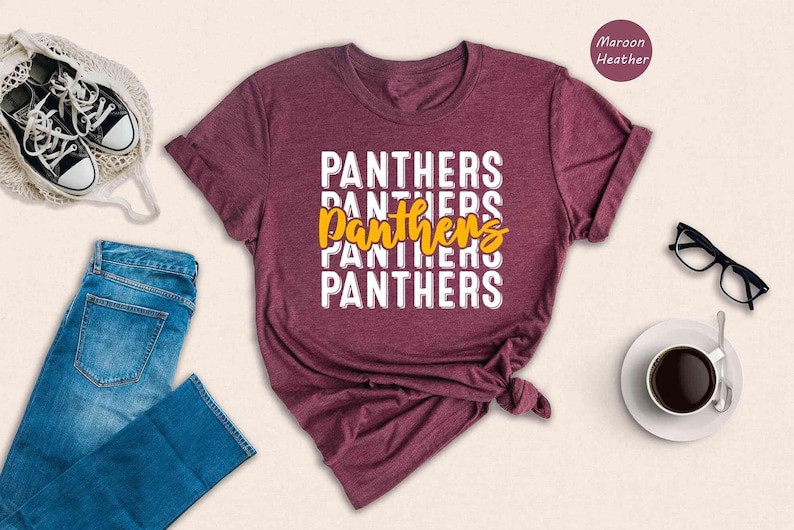 School Team Spirit Shirt: Panther Mascot Design - Ringspun Cotton, Preshrunk, Game Day Apparel image 4