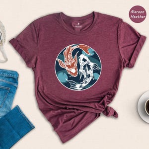 Yin Yang Koi Fish Shirt, Japanese Art T-Shirt, Balance Harmony Tee, Asian Culture Gift, Zen Nature Lover Shirt image 6