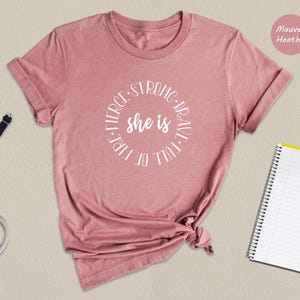 Strong Woman Shirt Empowering Tee: Feminist Fire Spirit Graphic, Eco Friendly Cotton Blend (Multiple Sizes, Durable Print) image 6