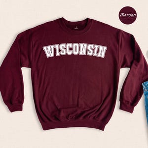 Wisconsin Crewneck Sweatshirt - State Pride Apparel, Comfortable Cotton Blend - Unisex S-XXL, Soft Fabric, Eco-Friendly image 1