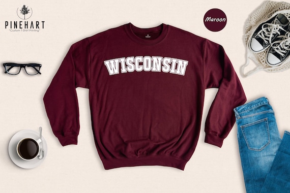 Wisconsin Crewneck Sweatshirt - State Pride Apparel, Comfortable Cotton Blend - Unisex S-XXL, Soft Fabric, Eco-Friendly