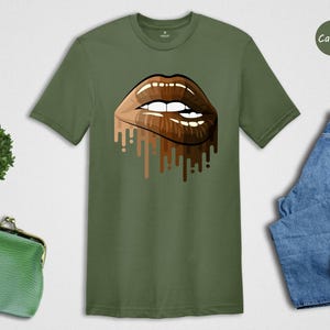 Black Queen Melanin Shirt: Heritage Pride Apparel, Dripping Lips Graphic (Soft Cotton Blend, Unisex Sizes, Empowerment) image 5