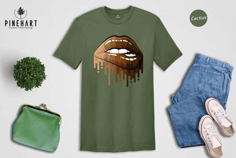 Black Queen Melanin Shirt: Heritage Pride Apparel, Dripping Lips Graphic (Soft Cotton Blend, Unisex Sizes, Empowerment) image 5