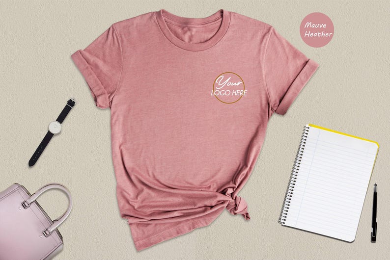 Design Your Own Tee Custom Printed Shirt: Personalized Logo Apparel, Heather Cotton Blend (Multiple Sizes, Upload Design) image 5