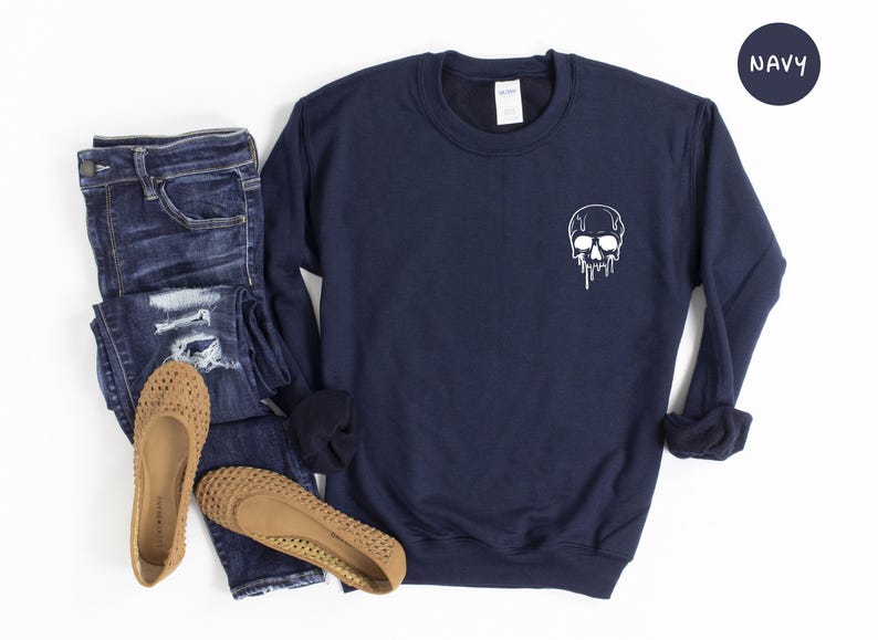 Unisex Halloween Tee Spooky Skeleton Top, Melting Skull Graphic (S-XXL, Eco Cotton Blend, Digital Ink Print) 画像 5