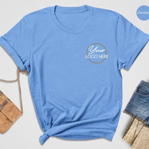 Design Your Own Tee Custom Printed Shirt: Personalized Logo Apparel, Heather Cotton Blend (Multiple Sizes, Upload Design) image 4