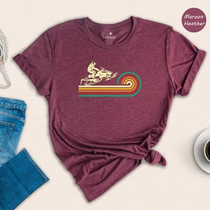 Everyday Shirt Snowmobile Tee: Retro Rainbow Design - Eco Friendly Cotton, Vibrant Digital Ink, Casual Outdoor Wear bild 1