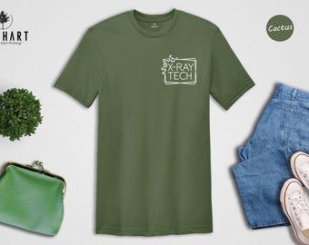 Radiology Tech Shirt X-Ray Graphic Tee: Sustainable Medical Apparel, Digital Ink Print (Unisex S-XXL, Cotton Blend)