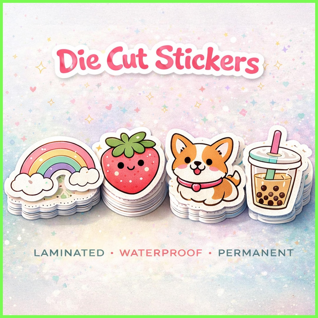 Custom Vinyl UV Stickers Die Cut Personalized Logo Decals Waterproof - Etsy