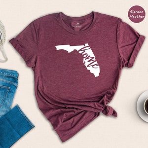 Florida Shirts, Florida State Map Shirt, Florida Travel Gifts, Florida Apparel, Florida Clothing, Florida Travel T-Shirt, Florida Home Shirt