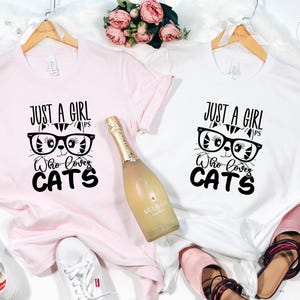 Just A Girl Cats Shirt: Funny Cat Lover Tee, Heather Soft Cotton | Eco Friendly, Pre Shrunk, Unisex S-XXL | Casual Everyday Wear image 8