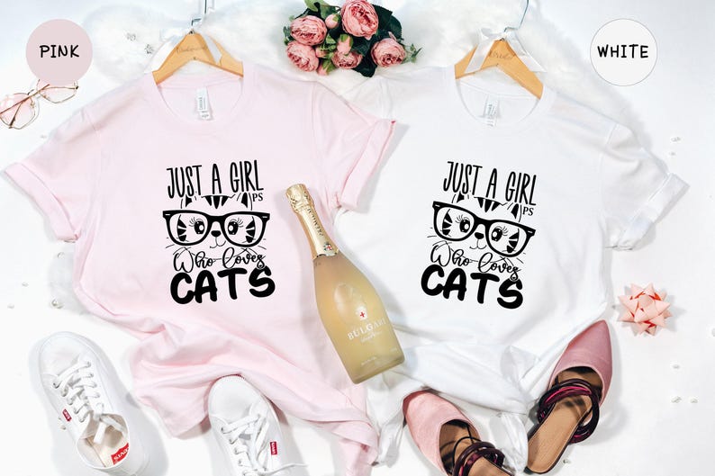 Just A Girl Cats Shirt: Funny Cat Lover Tee, Heather Soft Cotton | Eco Friendly, Pre Shrunk, Unisex S-XXL | Casual Everyday Wear image 8