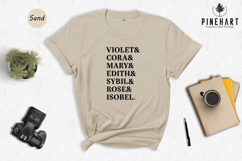 Downton Abbey Shirt: Vintage British Drama Tee, Character Names Design | Eco Friendly Cotton, Soft Ringspun, Fan Gift For Her image 7