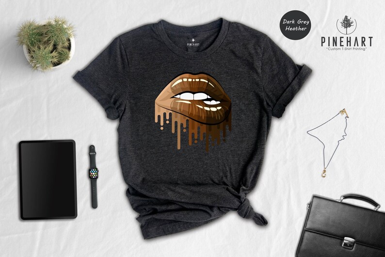 Black Queen Melanin Shirt: Heritage Pride Apparel, Dripping Lips Graphic (Soft Cotton Blend, Unisex Sizes, Empowerment) image 7