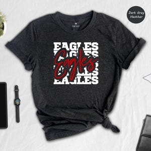 Eagles Mascot Shirt Casual Tee, Soft Cotton Blend, Eco-Friendly Print (Preshrunk Cotton, Sizes S-XXL) image 2