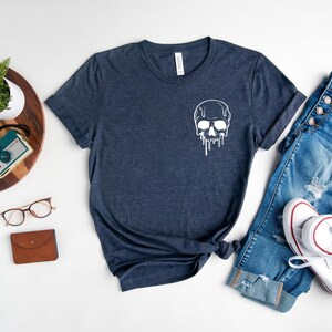 Unisex Halloween Tee Spooky Skeleton Top, Melting Skull Graphic (S-XXL, Eco Cotton Blend, Digital Ink Print) 画像 8