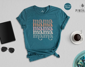Camiseta retro para mamá, camiseta moderna para mamá, regalo para mamá primeriza, camiseta bohemia para madre, ropa para el Día de la Madre, top para baby shower