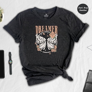 Retro Boho Dreamer Vintage Butterfly Tee: Eco Cotton Blend, Comfort Fit | Digital Ink Print, Casual Everyday Wear image 1