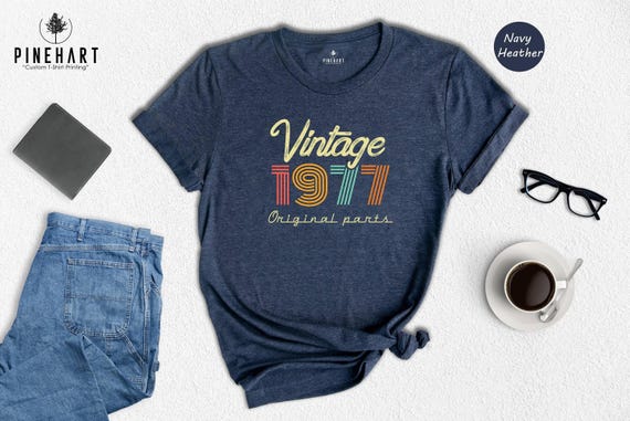 1977 Birthday Shirt Retro Style Tee: Vintage 49th Year Celebration, Eco Friendly Fabric (Unisex Sizes, Durable Print)