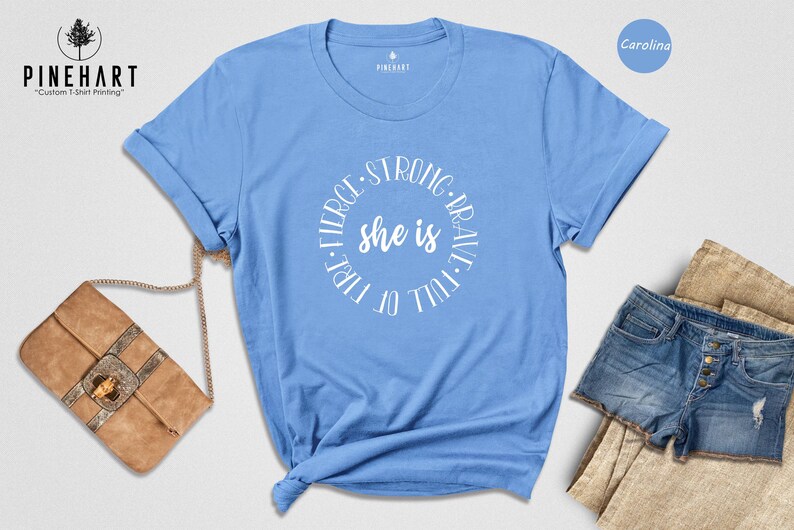 Strong Woman Shirt Empowering Tee: Feminist Fire Spirit Graphic, Eco Friendly Cotton Blend (Multiple Sizes, Durable Print) image 2