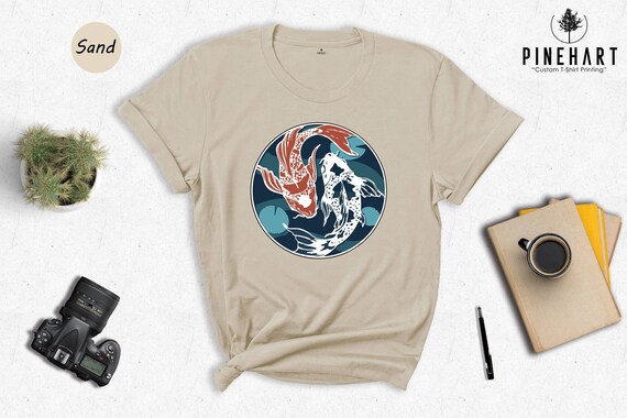 Yin Yang Koi Fish Shirt, Japanese Art T-Shirt, Balance Harmony Tee, Asian Culture Gift, Zen Nature Lover Shirt