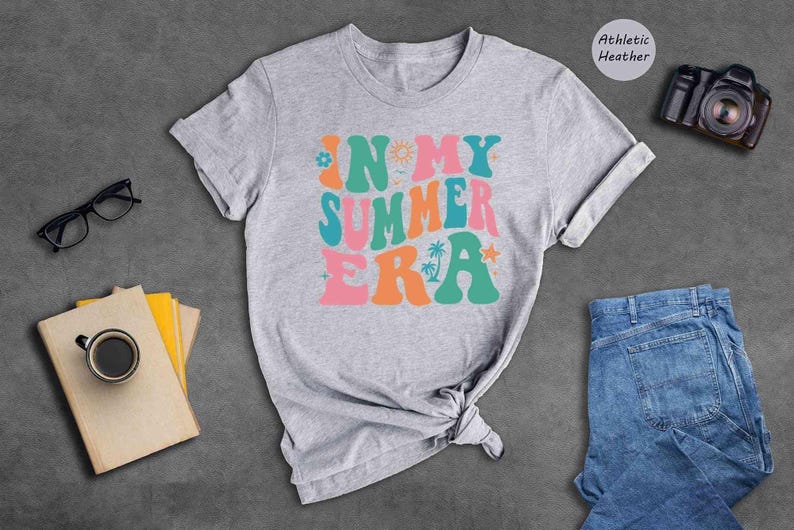 In My Summer Era Shirt, Retro Wavy Summer Vacation Tee, Trendy Groovy Beach Top, Gift for Her zdjęcie 7