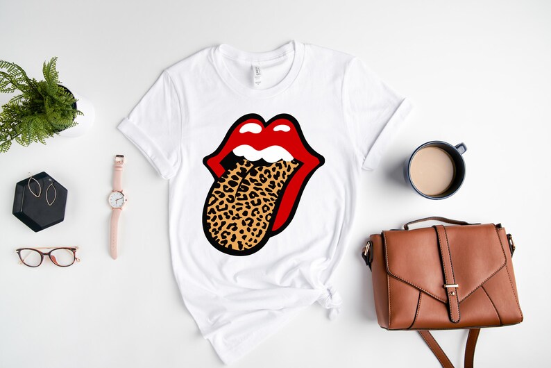 rolling stone t shirt with leopard tongue