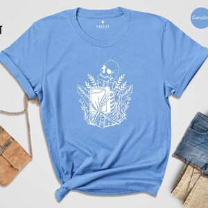 Camiseta de Halloween para amantes de los libros: Esqueleto espeluznante - Algodón ecológico, camiseta informal de lectura para amantes de las novelas imagen 7