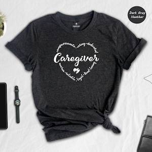 Symbol Of Strength Tee: Caregiver Heart Graphic - Eco Friendly Cotton, Unisex Sizes S-XXL, Soft Comfortable Shirt image 4