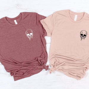 Unisex Halloween Tee Spooky Skeleton Top, Melting Skull Graphic (S-XXL, Eco Cotton Blend, Digital Ink Print) 画像 4
