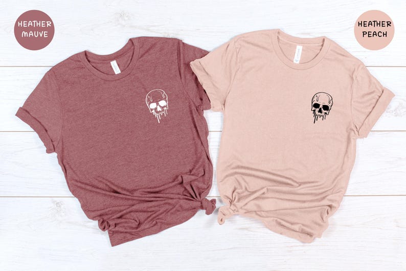 Unisex Halloween Tee Spooky Skeleton Top, Melting Skull Graphic (S-XXL, Eco Cotton Blend, Digital Ink Print) 画像 4