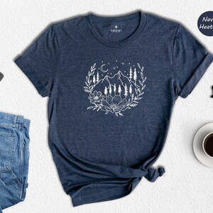 Floral Mountain Graphic T-Shirt: Nature Adventure Tee