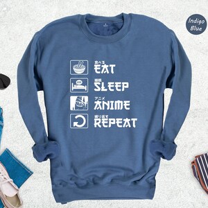 Eat Sleep Anime Repeat Shirt, Anime Shirt, Gift for Anime Lover, Gift for Anime Fan, Anime Otaku Shirt, Anime Sweatshirt, Cool Anime Shirt image 8