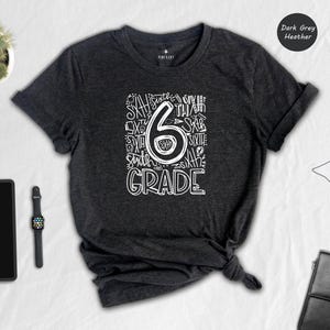 6th Grade Shirt Kids Tee, First Day School Celebration, Eco-Friendly Recycled Cotton (Soft Ringspun, Multiple Colors) image 6