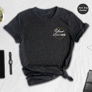 Design Your Own Tee Custom Printed Shirt: Personalized Logo Apparel, Heather Cotton Blend (Multiple Sizes, Upload Design)
