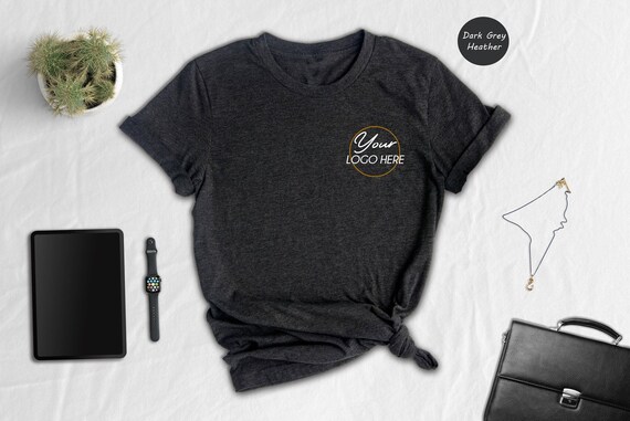 Design Your Own Tee Custom Printed Shirt: Personalized Logo Apparel, Heather Cotton Blend (Multiple Sizes, Upload Design)