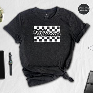 Wildcats Spirit Tee: Mascot Print - Soft Cotton Blend, Digital Ink, Casual Team Wear