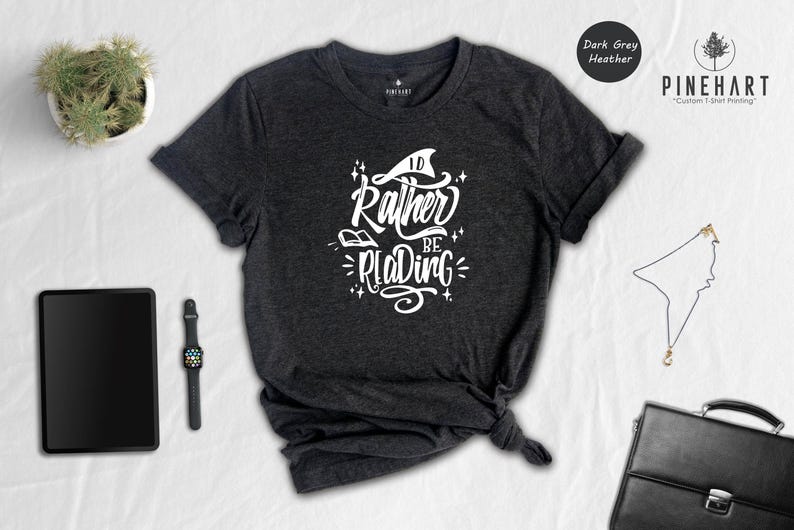 I'd Rather Be Reading Shirt, Funny Book Lover Tee, Bookworm Gift for Her Him, Cute Reading Quote T-Shirt, Librarian Teacher Gift image 7
